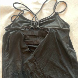 Black Lululemon Open Back Tanktop with Criss Cross Sports Bra (Size 4)